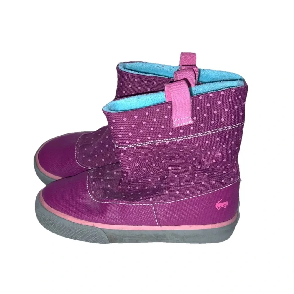 See Kai Run Girls Polka Dot Print Rain Boots Sz 10
